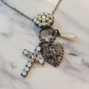 Mariana cross jewel rhinestone necklace